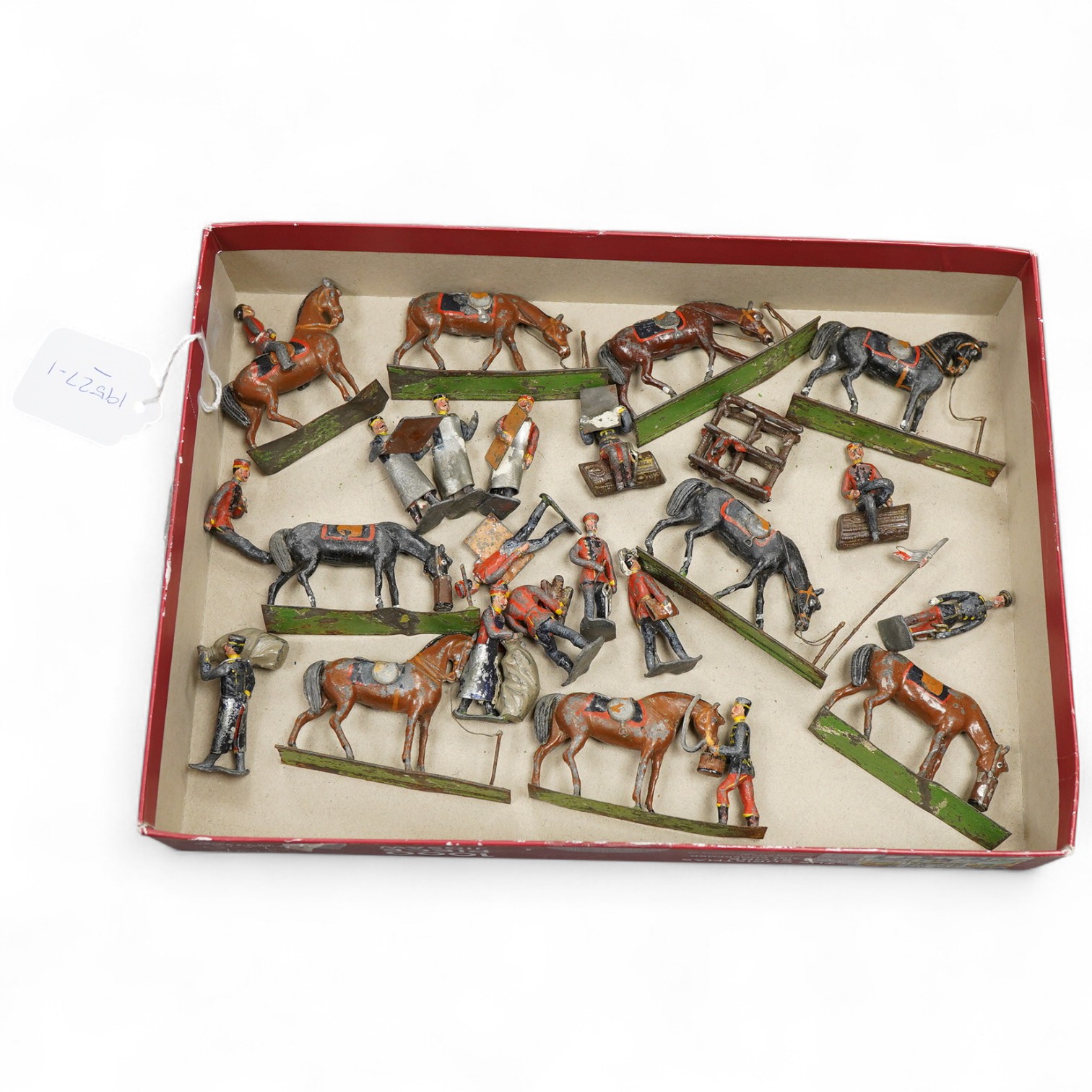 A scarce Heyde Guard Camp, comprising of twenty-two early 20th century 50mm lead soldiers